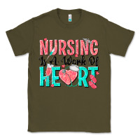 Army Green nursing is a work of heart Classic Tee - texasbilliewilder