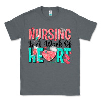 Charcoal Heather nursing is a work of heart Classic Tee - texasbilliewilder