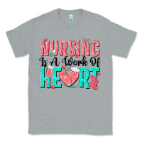 Heather Grey nursing is a work of heart Classic Tee - texasbilliewilder