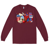 Burgundy 4th of july teacher coffee cups Long Sleeve Tee - Zillion Design Studio