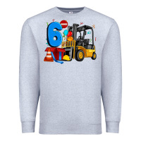 Heather Grey forklift birthday six Premium Sweatshirt - Artiststas
