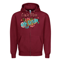 Burgundy little miss fourth grade Zipper Hoodie - RanaPortraitStore