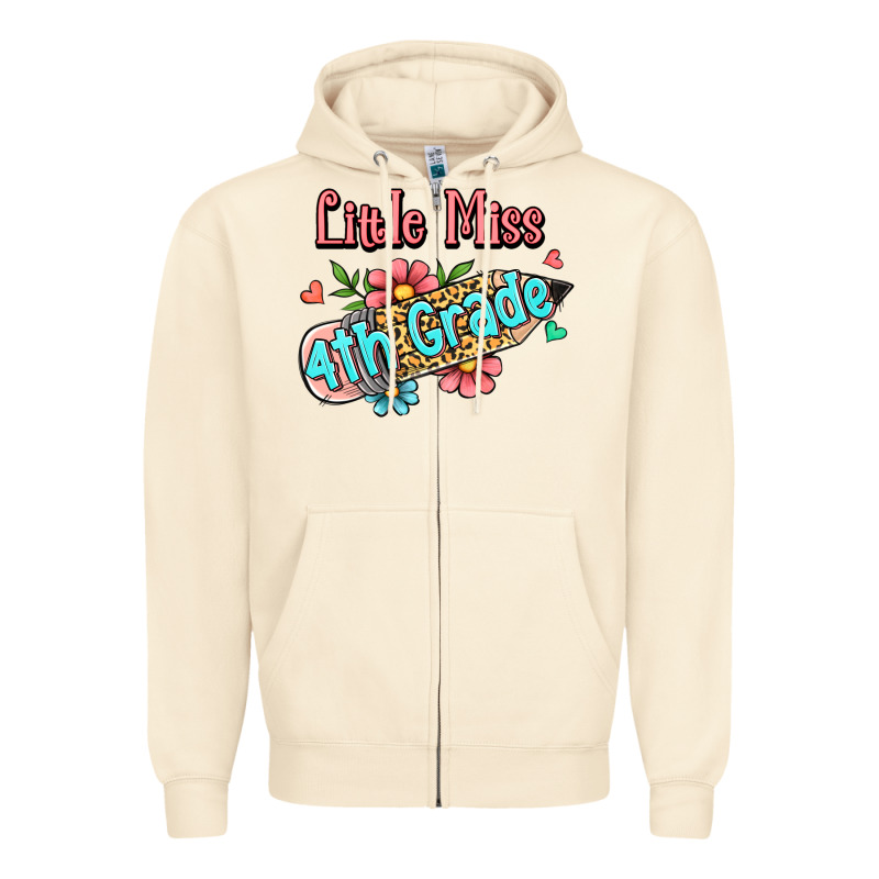 Little Miss Fourth Grade Zipper Hoodie by RanaPortraitStore | Teevron