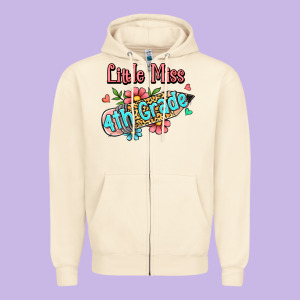 Little Miss Fourth Grade Zipper Hoodie Designed By Ranaportraitstore
