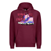 Burgundy walk by faith Premium Hoodie - MaliasSmallBusiness