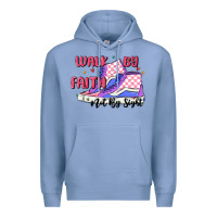 Colony Blue walk by faith Premium Hoodie - MaliasSmallBusiness
