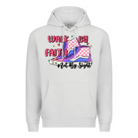 Dove Grey walk by faith Premium Hoodie - MaliasSmallBusiness