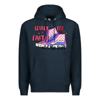 Navy walk by faith Premium Hoodie - MaliasSmallBusiness