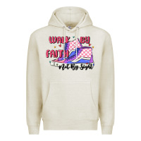 Oatmeal Heather walk by faith Premium Hoodie - MaliasSmallBusiness
