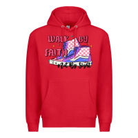 Red walk by faith Premium Hoodie - MaliasSmallBusiness