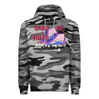 Slate Camo walk by faith Premium Hoodie - MaliasSmallBusiness