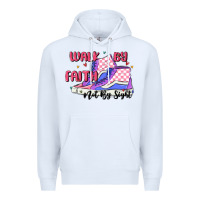 White walk by faith Premium Hoodie - MaliasSmallBusiness
