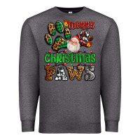 Charcoal Heather merry christmas paws with santa Premium Sweatshirt - AdoDesignShop