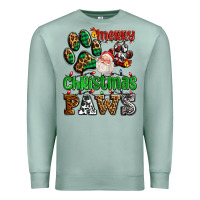 Seafoam merry christmas paws with santa Premium Sweatshirt - AdoDesignShop