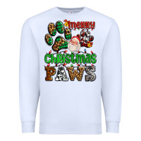 White merry christmas paws with santa Premium Sweatshirt - AdoDesignShop