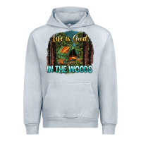 Heather Grey life is good in the woods Urban Hoodie - NancyCooperArtShop