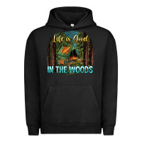 Pigment Black life is good in the woods Urban Hoodie - NancyCooperArtShop