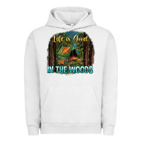 Pigment Lunar Rock life is good in the woods Urban Hoodie - NancyCooperArtShop