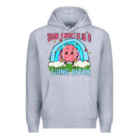 Heather Grey your anxiety is a lying bitch Premium Hoodie - MaliasSmallBusiness