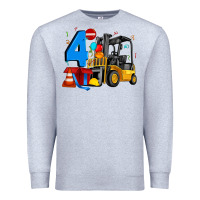 Heather Grey forklift birthday four Premium Sweatshirt - Artiststas