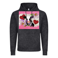Vintage Black lotus heart cow valentine Vintage Hoodie - AdoDesignShop