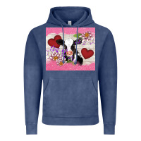 Vintage Denim lotus heart cow valentine Vintage Hoodie - AdoDesignShop