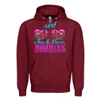 Burgundy Girl Check Those Boobies Zipper Hoodie - texasbilliewilder