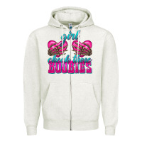 Oatmeal Heather Girl Check Those Boobies Zipper Hoodie - texasbilliewilder