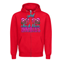 Red Girl Check Those Boobies Zipper Hoodie - texasbilliewilder
