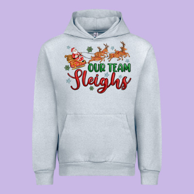 Our Team Sleigh Urban Hoodie Designed By Maliassmallbusiness
