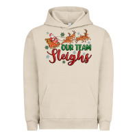 Pigment French Oak our team sleigh Urban Hoodie - MaliasSmallBusiness