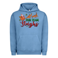 Pigment Pebble Blue our team sleigh Urban Hoodie - MaliasSmallBusiness