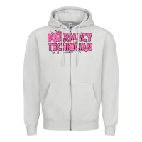 Dove Grey Breast Cancer Pharmacy Technician Zipper Hoodie - texasbilliewilder