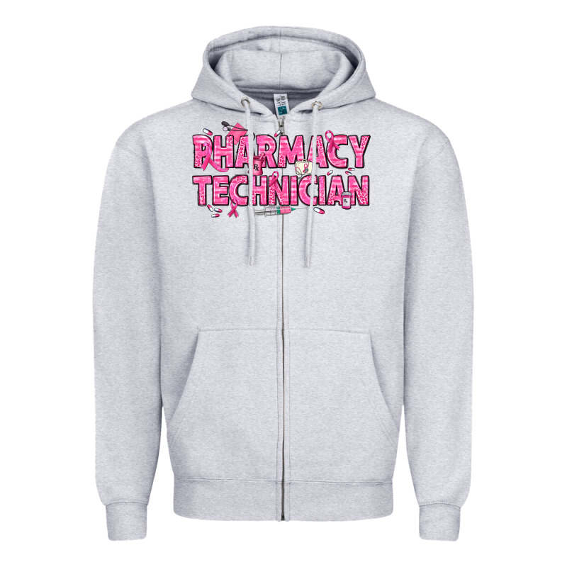 Breast Cancer Pharmacy Technician Zipper Hoodie by texasbilliewilder | Teevron