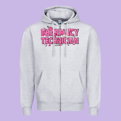 Breast Cancer Pharmacy Technician Zipper Hoodie Designed By Texasbilliewilder