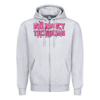 Heather Grey Breast Cancer Pharmacy Technician Zipper Hoodie - texasbilliewilder