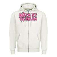 Oatmeal Heather Breast Cancer Pharmacy Technician Zipper Hoodie - texasbilliewilder