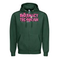 Sports Green Breast Cancer Pharmacy Technician Zipper Hoodie - texasbilliewilder