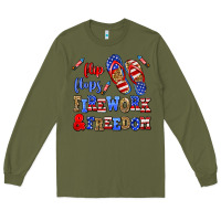 Army Green flip flops fireworks and freedom Long Sleeve Tee - AdoDesignShop