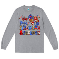 Heather Grey flip flops fireworks and freedom Long Sleeve Tee - AdoDesignShop