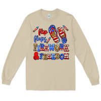 Mushroom flip flops fireworks and freedom Long Sleeve Tee - AdoDesignShop