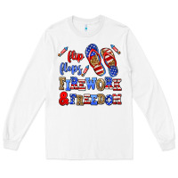 White flip flops fireworks and freedom Long Sleeve Tee - AdoDesignShop