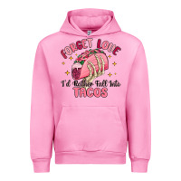 Fuchsia Pink forget love id rather fall into tacos Urban Hoodie - MaliasSmallBusiness