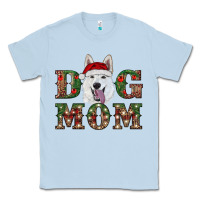 Dusty Blue christmas  white shepherd dog mom Classic Tee - RanaPortraitStore