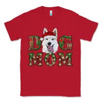 Red christmas  white shepherd dog mom Classic Tee - RanaPortraitStore