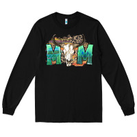 Black mom with bull skull Long Sleeve Tee - Zillion Design Studio