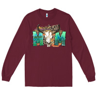 Burgundy mom with bull skull Long Sleeve Tee - Zillion Design Studio