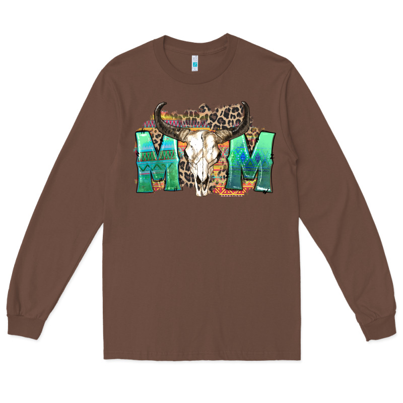 Mom With Bull Skull Long Sleeve Tee by Zillion Design Studio | Teevron