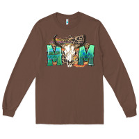 Chestnut mom with bull skull Long Sleeve Tee - Zillion Design Studio