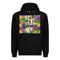 Black mardi gras street lights Premium Hoodie - MaliasSmallBusiness